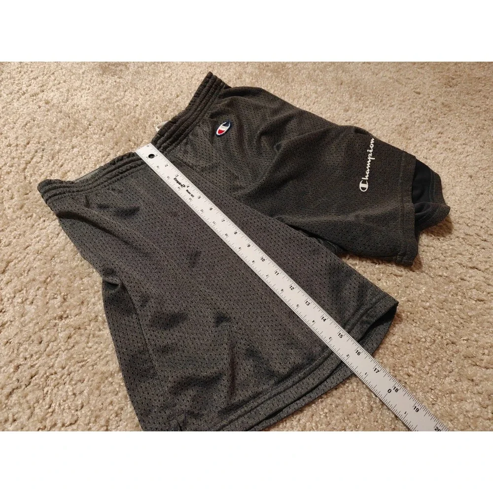 Champion Mens Mesh Athletic Shorts Gray Elastic Waist Embroidered Logo Size M
